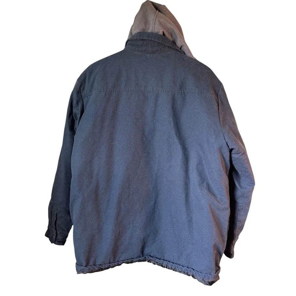 Dickies Men's Jacket Fleece Hooded Duck Shirt Coat Navy Gray quilted XL Work